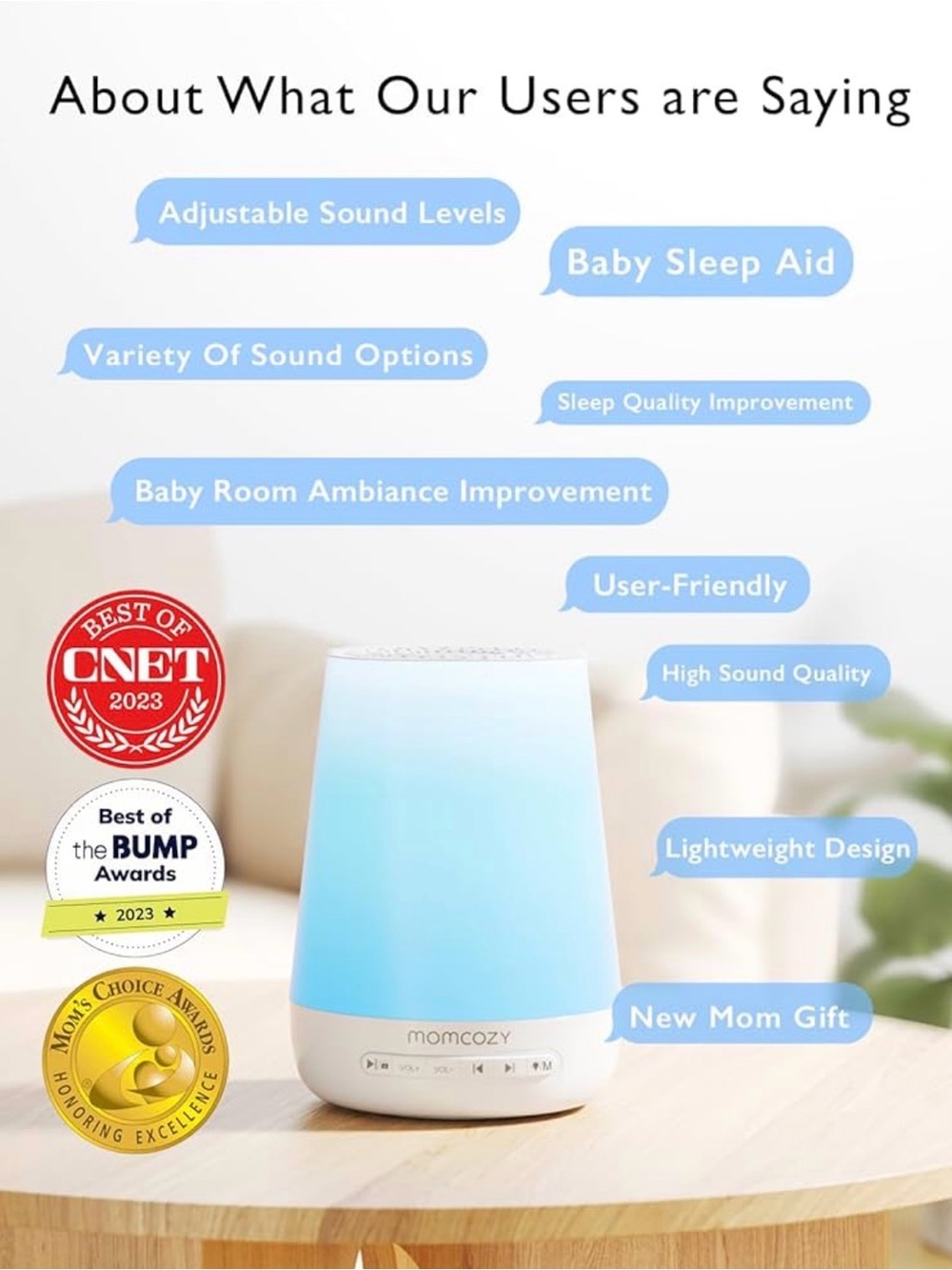 NIB - Momcozy Smart Sound Machine - Amber Night Light - Picture 3 of 9